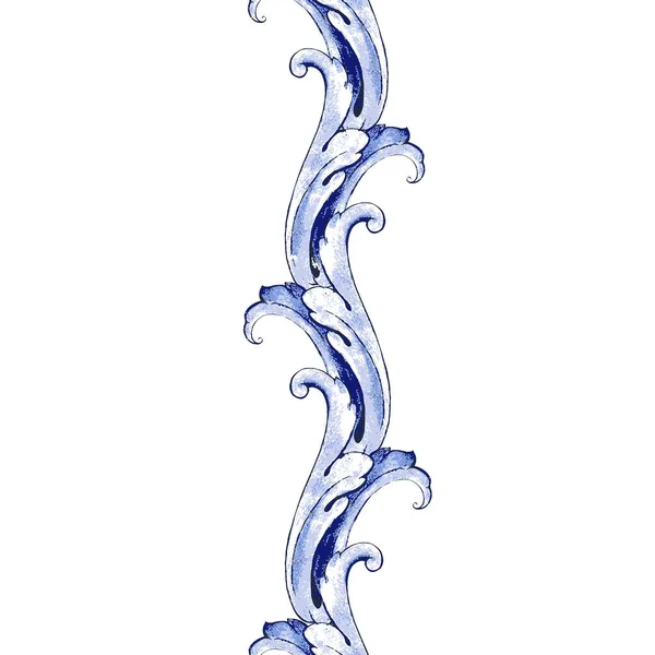 Patrón de textura de acuarela floral azul con flores. Ilustraciones de stock libres de derechos