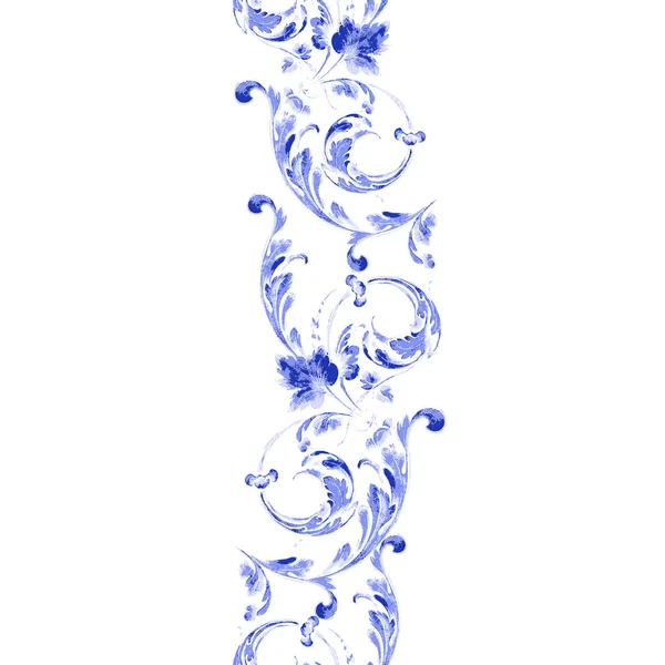 Patrón de textura de acuarela floral azul con flores. Gráficos vectoriales