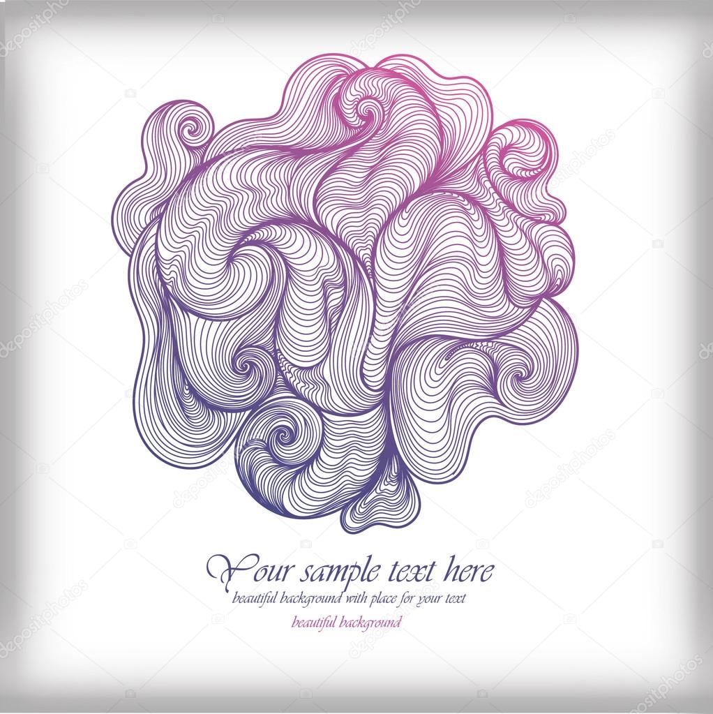 Vector abstract hand-drawn waves background