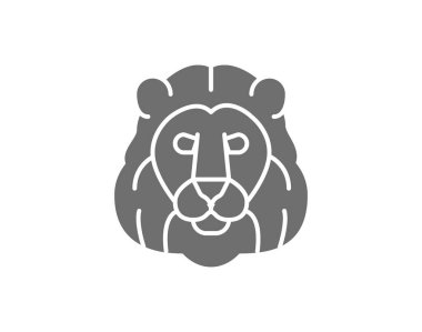 Vektör aslan, vahşi kedi başı gri simge.