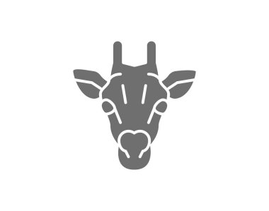 Zürafa, camelopard baş gri ikon. Beyaz arkaplanda izole