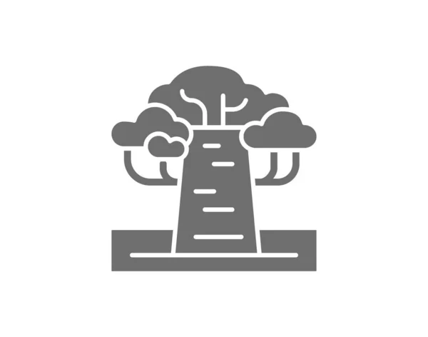Baobab africain icône grise. Isolé sur fond blanc — Image vectorielle