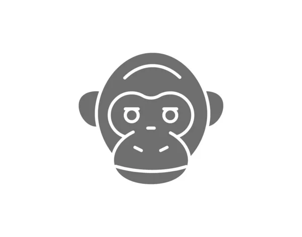 Vector monkey, chimpanzee, gorilla head grey icon. — Stock Vector