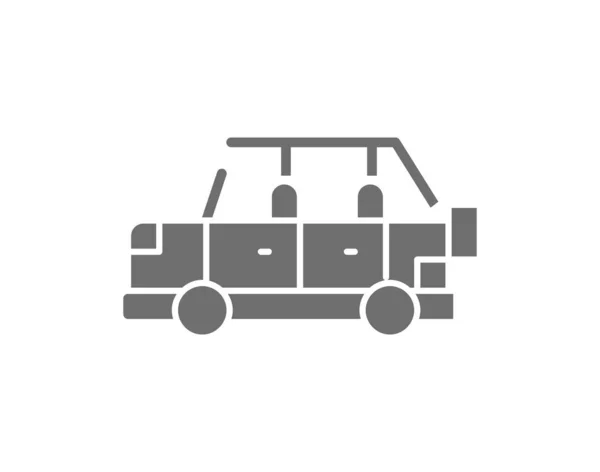 Safari voiture, hors route automobile, SUV icône grise. — Image vectorielle