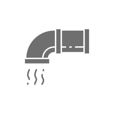 Havalandırma borusu, boru bağlantısı, klima gri simgesi.