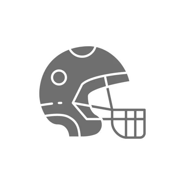 Casco deportivo de protección, equipo de juego icono gris. — Vector de stock