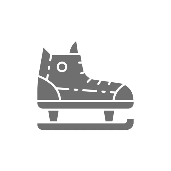 溜冰鞋,运动器材灰色图标.因白人背景而被隔离 — 图库矢量图片