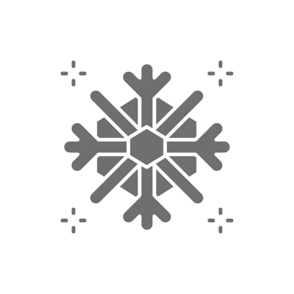 Сніжинка, сніг, зимова сіра ікона. Ізольовані на білому тлі — стоковий вектор