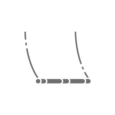 Akrobatlar için salıncak, sirk ekipmanları için gri simge.