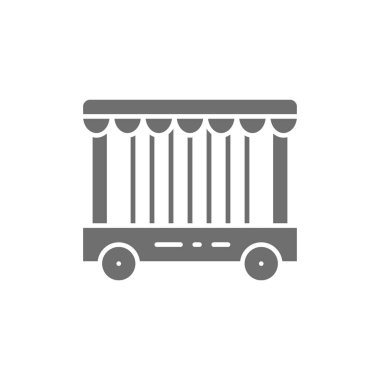 Hayvan kafesi, sirk hayvanı Gri Simge.