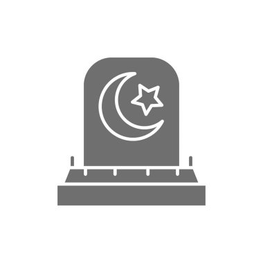 Arabistan işareti, mezar taşı, mezar taşı gri simge.