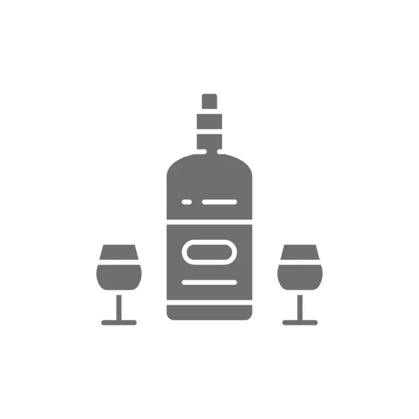 Французьке вино, алкоголь, свята п'ють сіру ікону.. — стоковий вектор