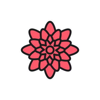 Agave, mexican flowers flat color line icon.