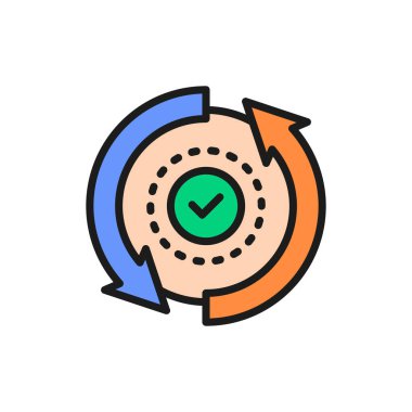 Kontrol işareti doğrulandı, kontrol listesi düğmesi, işaretli düz çizgi simgesi.