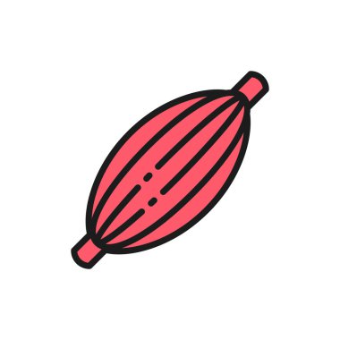 İnsan kası, tendon düz renk çizgisi ikonu. Beyaz arkaplanda izole