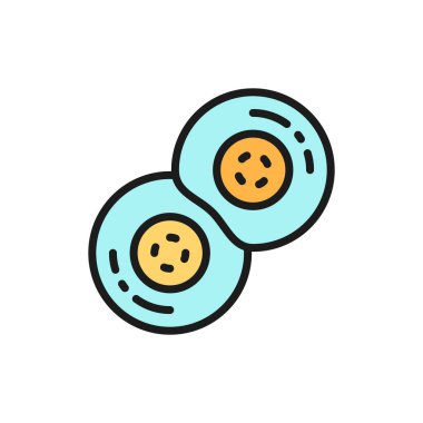 İnsan hücrelerinin bölünmesi, embriyonik gelişim düz çizgi simgesi.