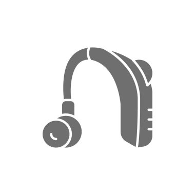 Kulak kanalı gri simgesinde işitme cihazı alıcısı.