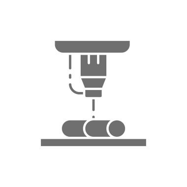 Lazer metal kesme, endüstriyel lazer gri ikon.