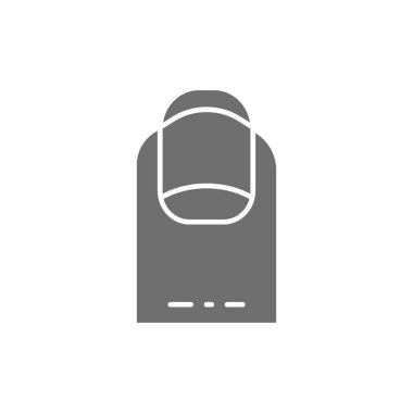 Oval tırnak şekli, manikür salonu gri simgesi.