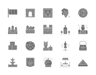 Fransız Kültür Gri Simgeleri. Parfüm, Alkol, Pandomim, Makarna ve daha fazlası.