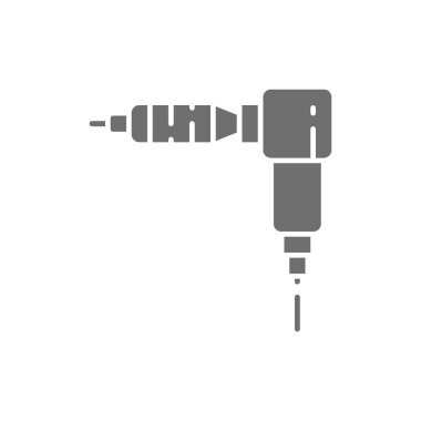 Vektör döner dövme makinesi, ekipman gri simgesi.