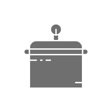 Alet dezenfekte için kap, sterilizasyon kutusu, dövme aksesuarı gri simgesi.