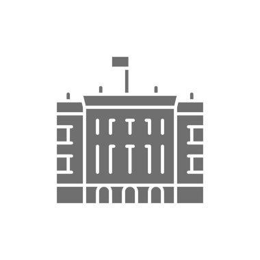 Beyaz Saray, ünlü Amerikan binaları gri simge.