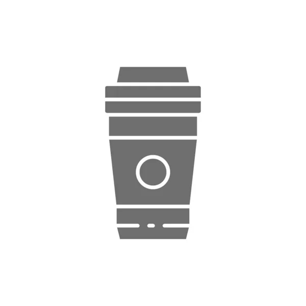 Vektor take-away dryck, kaffe, te grå ikon. — Stock vektor