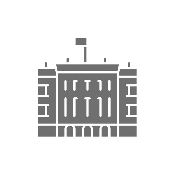 Maison Blanche, célèbres bâtiments américains icône grise. — Image vectorielle