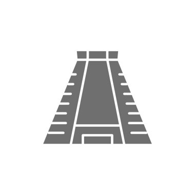 Chichen Itza, antik Maya piramit gri simgesi.