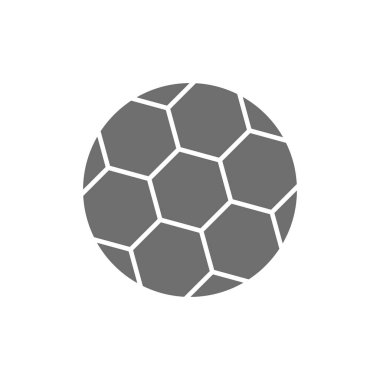 Vektör futbol topu gri simgesi. Beyaz arkaplanda izole