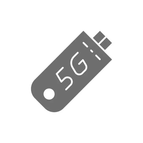 Vector fast 5G internet modem grey icon. — Wektor stockowy