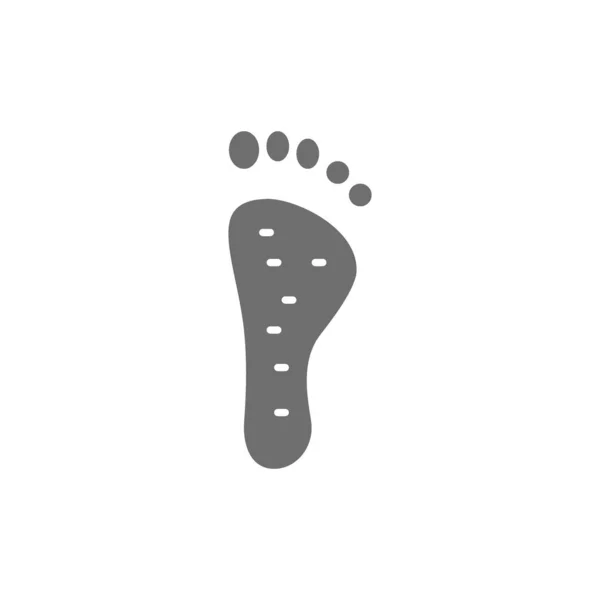 Thai foot massage, foot acupuncture grey icon. — 스톡 벡터