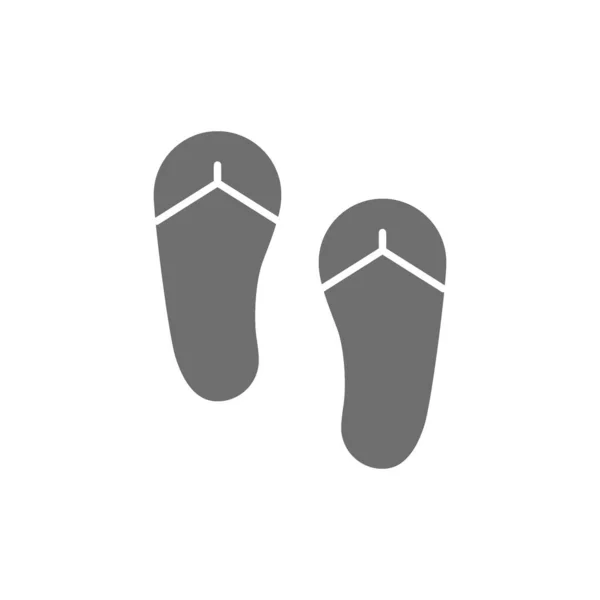 Vector flip flops, summer shoes grey icon. — 스톡 벡터