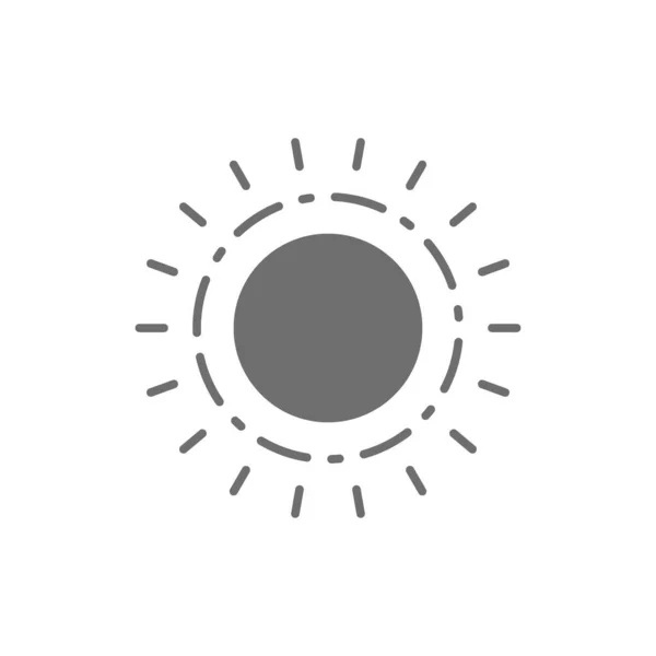 Сонце, спека, літня сіра ікона. Ізольовані на білому тлі — стоковий вектор