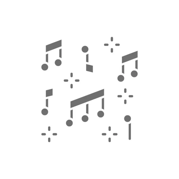 Vector music notes grey icon. Isolated on white background — Stockový vektor
