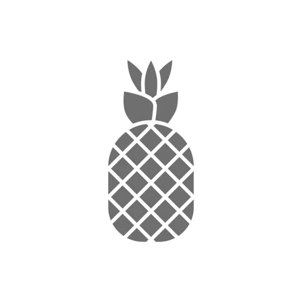 Ananas vectoriel, icône grise fruits. Isolé sur fond blanc — Image vectorielle