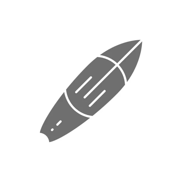 Szörfdeszka, szörf, szörf szürke ikon. Fehér alapon elszigetelve — Stock Vector