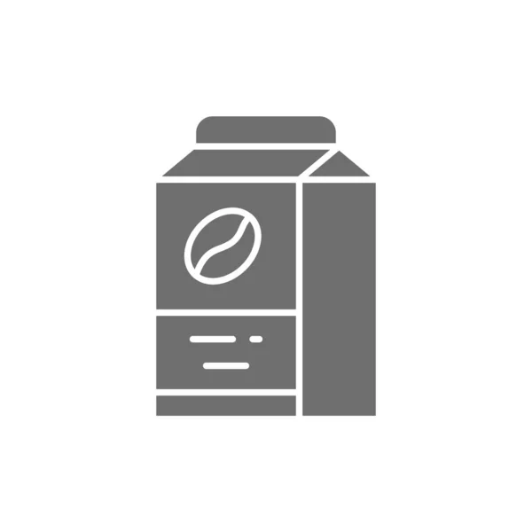 Vektorkaffeepackung, Lebensmittelverpackung, graues Symbol. — Stockvektor