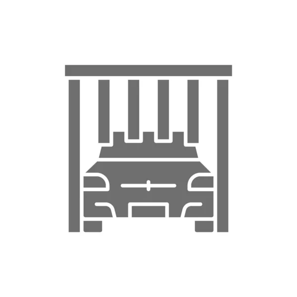 Automatische Bürsten im Portal Autowaschanlage grau Symbol. — Stockvektor