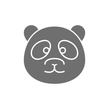 Vektör panda, Çin geleneksel hayvan gri simgesi.