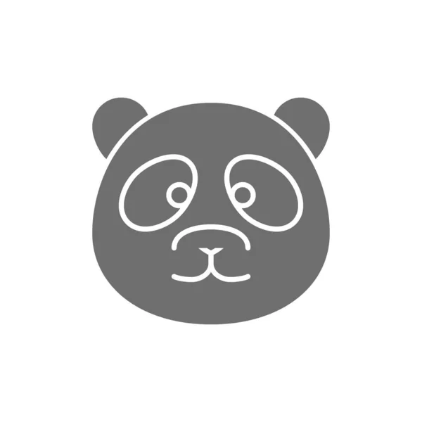 Panda vektor, ikon tradisional abu-abu hewan Cina. - Stok Vektor
