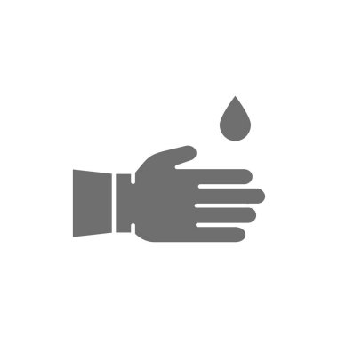 Lastik eldivenler, temizlik gri simgesi. Beyaz arkaplanda izole