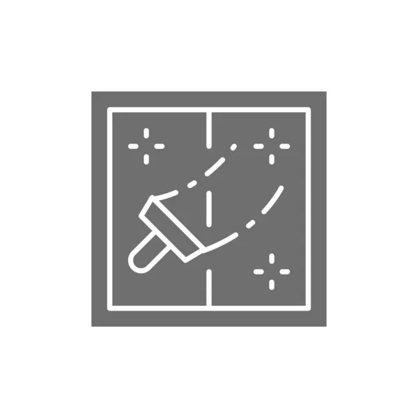 Ablaktisztító szürke ikon. Fehér alapon elszigetelve — Stock Vector