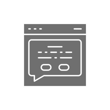 İleti içeren web sayfası, geribildirim gri simgesi.