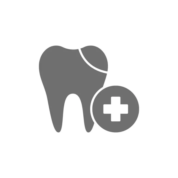 Vektör diş dolgusu, iyileşmiş diş grisi simgesi. — Stok Vektör