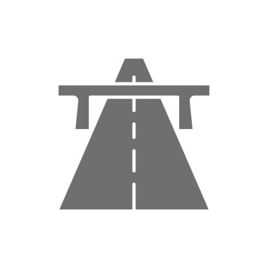 Vektör otobanı, karayolu, yol, çok gri simge.