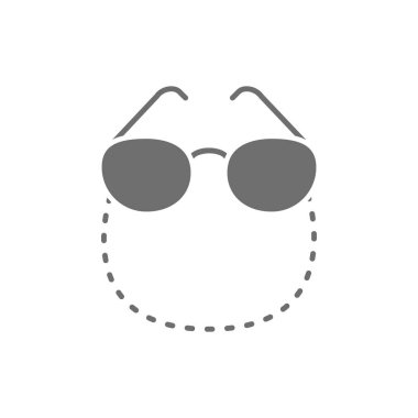 Zincirli gri simgede vektör gözlükleri.