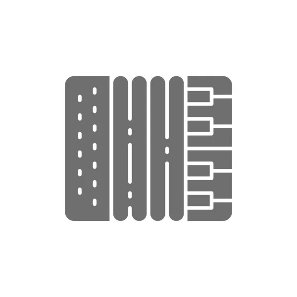 Vector accordeon, harmonica, muziekinstrument grijs icoon. — Stockvector