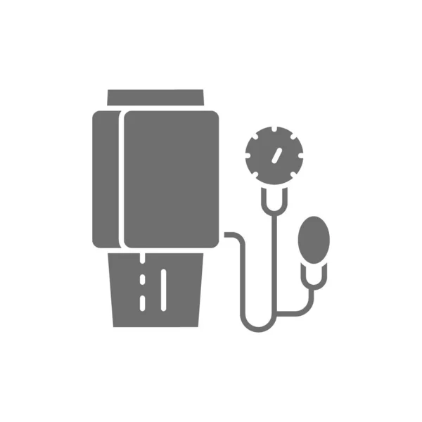 Vector measurement of blood pressure grey icon. — Stock Vector